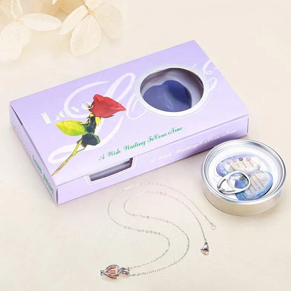 DIY Wish Pearl Necklace Kit - Silver or Gold Plated Pendant with Genuine Cultured Freshwater Pearl