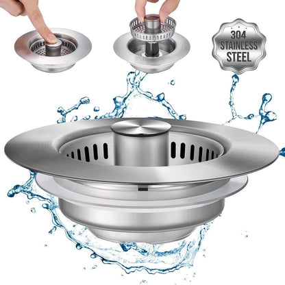 3-in-1 Stainless Steel Sink Drain Strainer