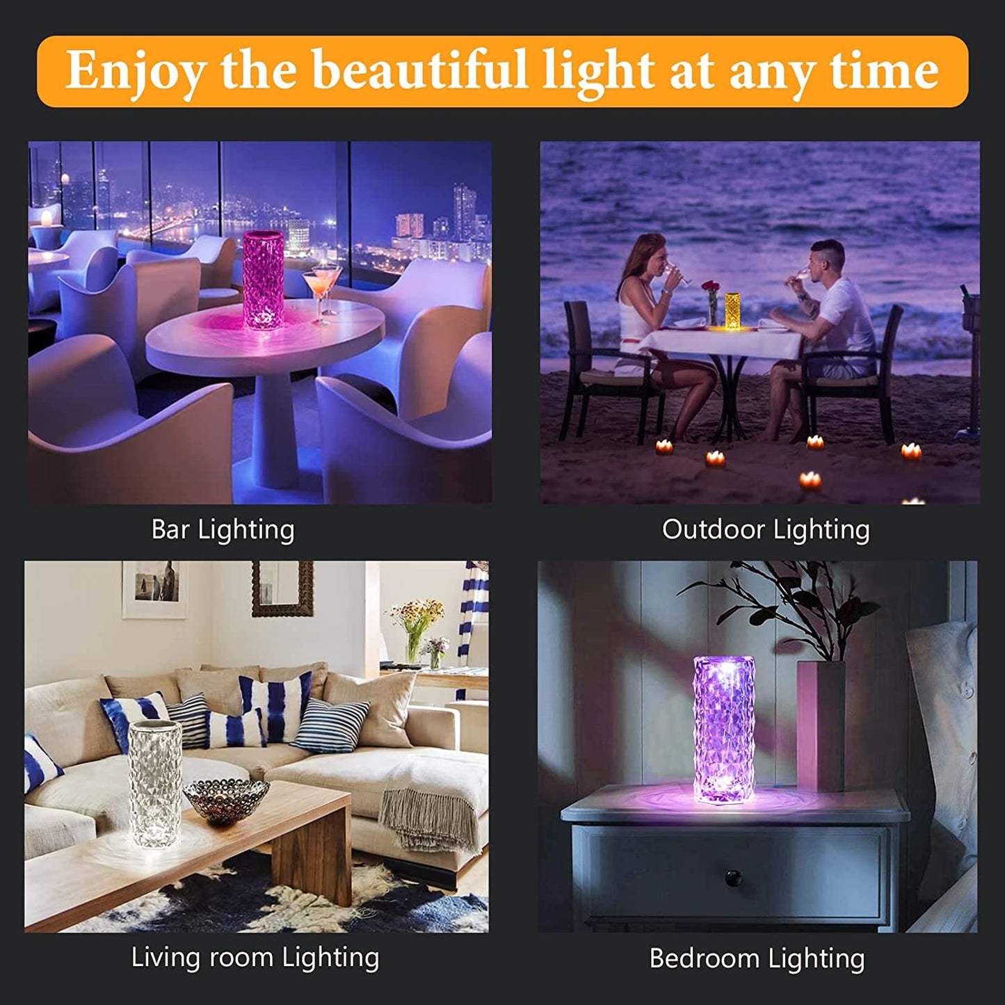 🔥Last Day 70% OFF 🎁Touching Control Rose Crystal Lamp